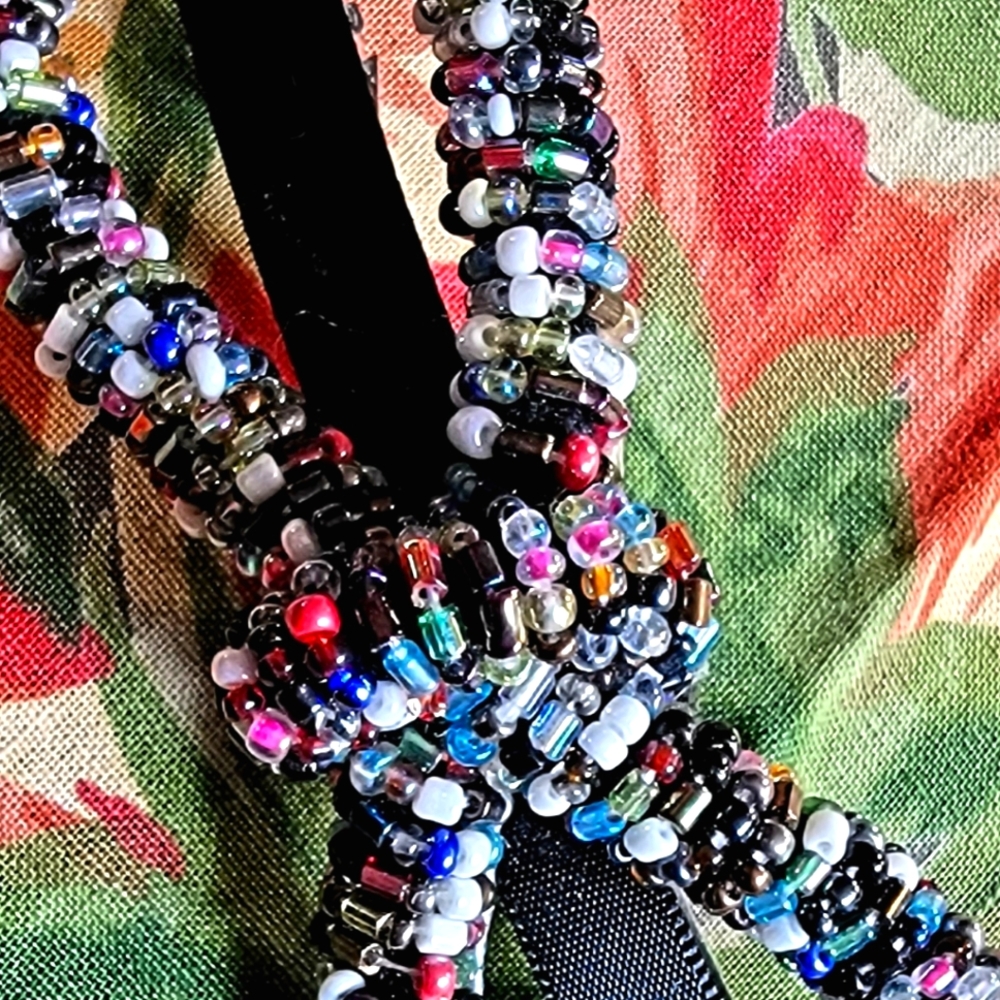 🎀 Multi Seed Bead Bow Barrette NWOT
